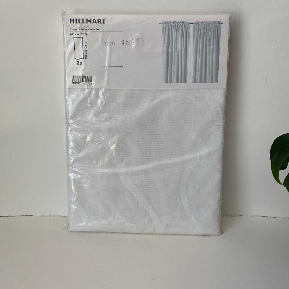 IKEA Hillmari Sheer White Curtain, 2 Panels 57x98” New-SEALED